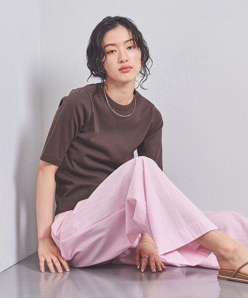 UNITED ARROWS（ユナイテッドアローズ）の「コットン フライス 5S Tシャツ（Tシャツ/カットソー・レディース・ホワイト/ブラック/ダークブラウン/その他1・FREE）」の3枚目の写真