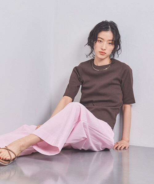 UNITED ARROWS（ユナイテッドアローズ）の「コットン フライス 5S Tシャツ（Tシャツ/カットソー・レディース・ホワイト/ブラック/ダークブラウン/その他1・FREE）」の12枚目の写真