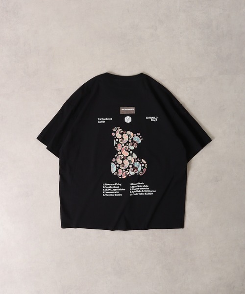 セール】ペイズリークマ柄ヘビーオンスプリントTシャツ（T