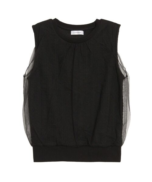 CALNAMUR（カルナムール）の「シアーカバーノースリーブトップス（Tシャツ/カットソー・レディース・ホワイト/ピンク/ブラック・FREE）」の3枚目の写真