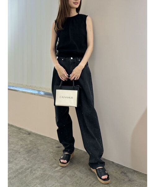 CALNAMUR（カルナムール）の「シアーカバーノースリーブトップス（Tシャツ/カットソー・レディース・ホワイト/ピンク/ブラック・FREE）」の8枚目の写真