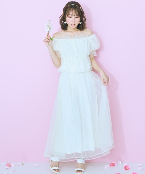 marun(マルン)の「<大きいサイズ> チュールギャザートップス marun(Tシャツ/カットソー・レディース・アイボリー/ブラック・L/LL/3L/4L/5L)」の12枚目の写真