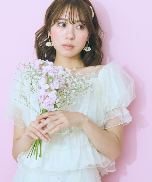 marun(マルン)の「<大きいサイズ> チュールギャザートップス marun(Tシャツ/カットソー・レディース・アイボリー/ブラック・L/LL/3L/4L/5L)」の18枚目の写真