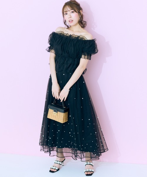 marun(マルン)の「<大きいサイズ> チュールギャザートップス marun(Tシャツ/カットソー・レディース・アイボリー/ブラック・L/LL/3L/4L/5L)」の9枚目の写真