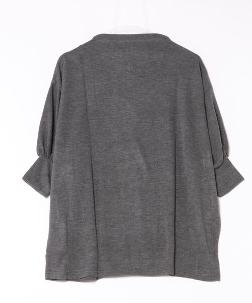 and it_（アンドイット）の「ボートネック大人カットソー（Tシャツ/カットソー・レディース・オフホワイト/ヘザーチャコール/ブラウン・M-L）」の8枚目の写真