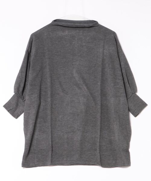 and it_（アンドイット）の「ボートネック大人カットソー（Tシャツ/カットソー・レディース・オフホワイト/ヘザーチャコール/ブラウン・M-L）」の7枚目の写真