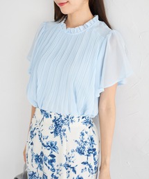 【ZOZO限定】フリルプチハイネックプリーツブラウス