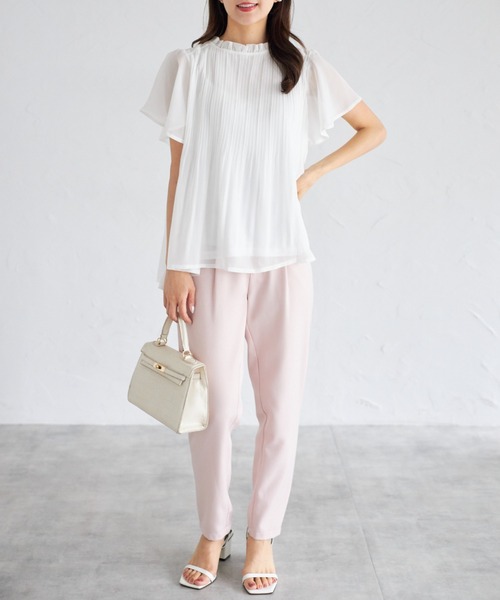 tocco closet(トッコ クローゼット)の「【ZOZO限定】フリルプチハイネックプリーツブラウス(シャツ/ブラウス・レディース・ピンクベージュ/サックスブルー/オフホワイト/ネイビー・M)」の14枚目の写真