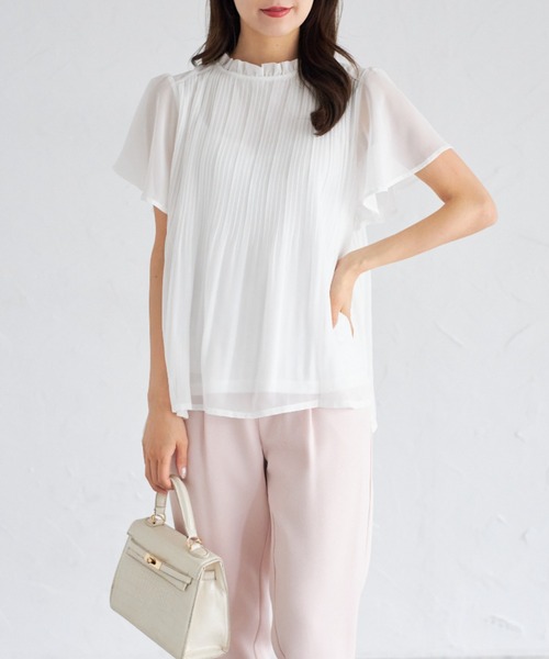 tocco closet(トッコ クローゼット)の「【ZOZO限定】フリルプチハイネックプリーツブラウス(シャツ/ブラウス・レディース・ピンクベージュ/サックスブルー/オフホワイト/ネイビー・M)」の12枚目の写真
