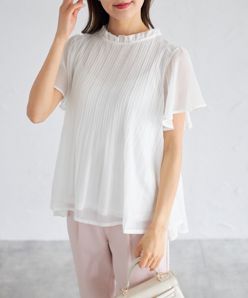 tocco closet(トッコ クローゼット)の「【ZOZO限定】フリルプチハイネックプリーツブラウス(シャツ/ブラウス・レディース・ピンクベージュ/サックスブルー/オフホワイト/ネイビー・M)」の8枚目の写真