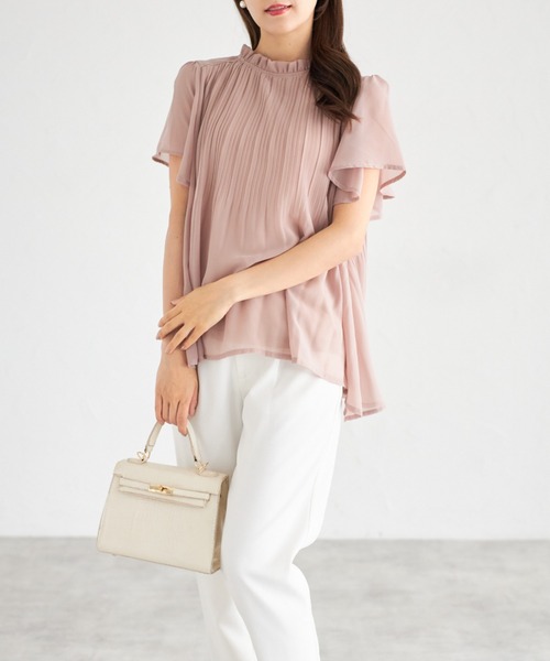 tocco closet(トッコ クローゼット)の「【ZOZO限定】フリルプチハイネックプリーツブラウス(シャツ/ブラウス・レディース・ピンクベージュ/サックスブルー/オフホワイト/ネイビー・M)」の22枚目の写真