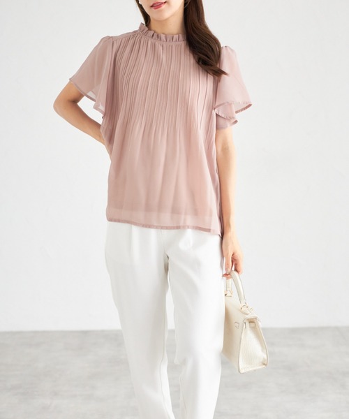 tocco closet(トッコ クローゼット)の「【ZOZO限定】フリルプチハイネックプリーツブラウス(シャツ/ブラウス・レディース・ピンクベージュ/サックスブルー/オフホワイト/ネイビー・M)」の21枚目の写真