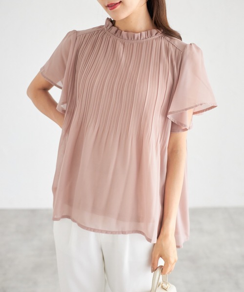 tocco closet(トッコ クローゼット)の「【ZOZO限定】フリルプチハイネックプリーツブラウス(シャツ/ブラウス・レディース・ピンクベージュ/サックスブルー/オフホワイト/ネイビー・M)」の19枚目の写真