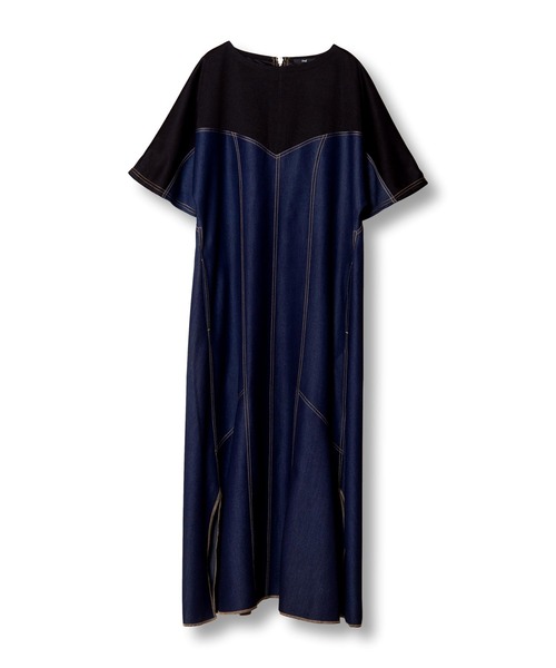 OSMOSIS（オズモーシス）の「テンセルデニム切替ワンピース（ワンピース・レディース・ブラック/ブルー・ONE SIZE）」の11枚目の写真