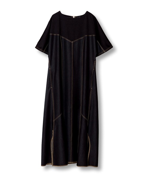 OSMOSIS（オズモーシス）の「テンセルデニム切替ワンピース（ワンピース・レディース・ブラック/ブルー・ONE SIZE）」の10枚目の写真