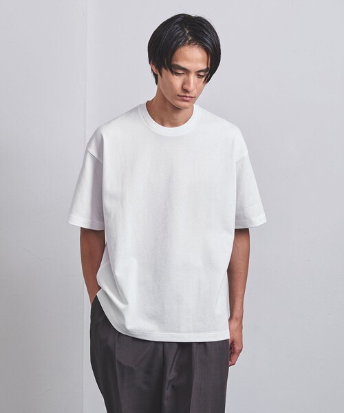 UNITED ARROWS（ユナイテッドアローズ）の「タックジャージ Tシャツ（Tシャツ/カットソー・メンズ・モカ/ダークグレー/ホワイト・XL/L/S/M）」の2枚目の写真