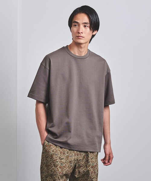 UNITED ARROWS（ユナイテッドアローズ）の「タックジャージ Tシャツ（Tシャツ/カットソー・メンズ・モカ/ダークグレー/ホワイト・XL/L/S/M）」の3枚目の写真