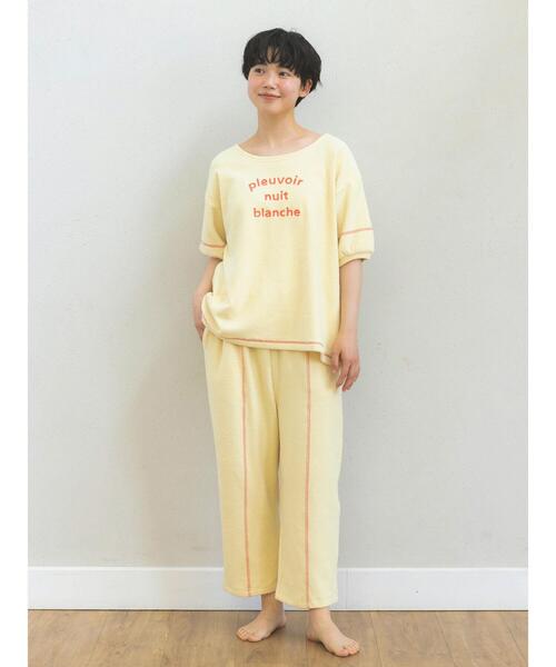 Et grenier by Samansa Mos2（エグルニエバイサマンサモスモス）の「【抗菌防臭】ロゴチェーンステッチパイル地ルームトップス（ルームウェア/パジャマ・レディース・ネイビー/イエロー/ベージュ・F）」の14枚目の写真
