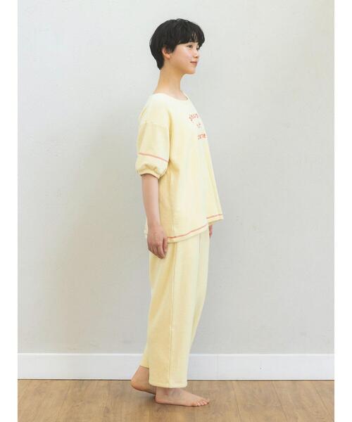 Et grenier by Samansa Mos2（エグルニエバイサマンサモスモス）の「【抗菌防臭】ロゴチェーンステッチパイル地ルームトップス（ルームウェア/パジャマ・レディース・ネイビー/イエロー/ベージュ・F）」の15枚目の写真