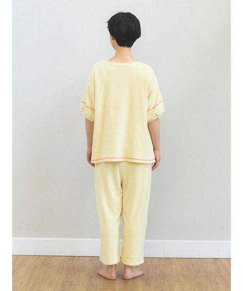 Et grenier by Samansa Mos2（エグルニエバイサマンサモスモス）の「【抗菌防臭】ロゴチェーンステッチパイル地ルームトップス（ルームウェア/パジャマ・レディース・ネイビー/イエロー/ベージュ・F）」の16枚目の写真