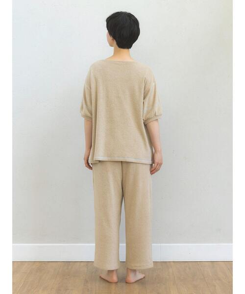 Et grenier by Samansa Mos2（エグルニエバイサマンサモスモス）の「【抗菌防臭】ロゴチェーンステッチパイル地ルームトップス（ルームウェア/パジャマ・レディース・ネイビー/イエロー/ベージュ・F）」の21枚目の写真