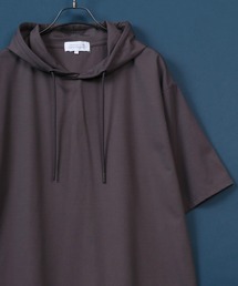 Ponte Fabric Cool Touch Fake Layered Hoodie/接触冷感 ポンチ フェイクレイヤード Tパーカー