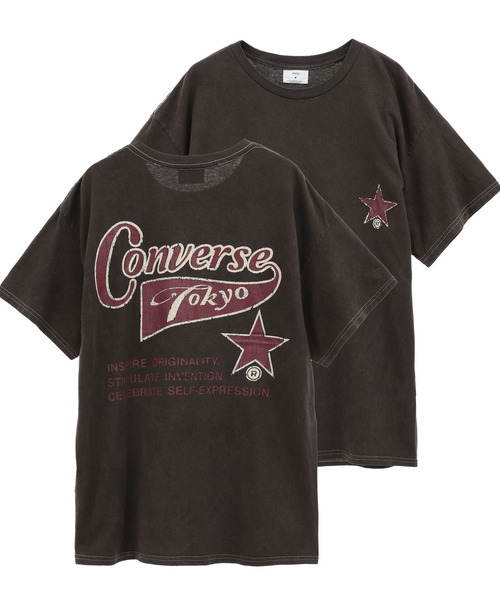 CONVERSE TOKYO(コンバーストウキョウ)の「PIGMENT DYE BACK PRINT TEE(Tシャツ/カットソー・レディース・ブルー/ホワイト/ブラック/パープル/ネイビー・MEDIUM/SMALL)」の5枚目の写真