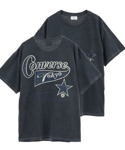CONVERSE TOKYO(コンバーストウキョウ)の「PIGMENT DYE BACK PRINT TEE(Tシャツ/カットソー・レディース・ブルー/ホワイト/ブラック/パープル/ネイビー・MEDIUM/SMALL)」の3枚目の写真