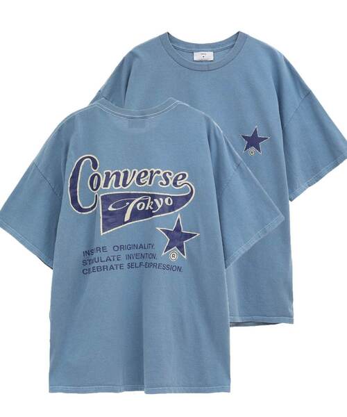 CONVERSE TOKYO(コンバーストウキョウ)の「PIGMENT DYE BACK PRINT TEE(Tシャツ/カットソー・レディース・ブルー/ホワイト/ブラック/パープル/ネイビー・MEDIUM/SMALL)」の4枚目の写真