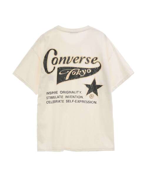CONVERSE TOKYO(コンバーストウキョウ)の「PIGMENT DYE BACK PRINT TEE(Tシャツ/カットソー・レディース・ブルー/ホワイト/ブラック/パープル/ネイビー・MEDIUM/SMALL)」の7枚目の写真