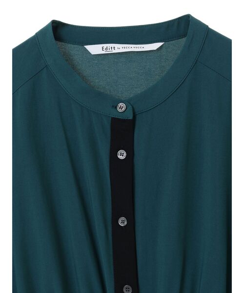 Editt by YECCA VECCA（エディットバイイェッカヴェッカ）の「ドロストデザインシャツワンピース（シャツワンピース・レディース・ブラック/カーキ/グリーン・FREE）」の16枚目の写真