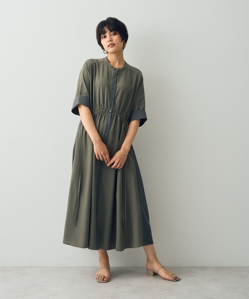 【セール】ドロストデザインシャツワンピース（シャツワンピース）｜Editt by YECCA VECCA（エディットバイイェッカヴェッカ）