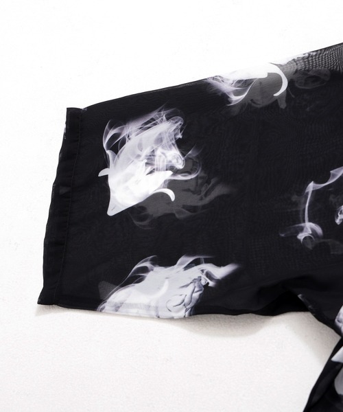 Revo.(レボ)の「オーガンジー 総柄シャツ オーバーサイズ シアーシャツ 半袖(シャツ/ブラウス・メンズ・ホワイト/ホワイト系その他/ブラック×ホワイト/ブラック・M/L)」の11枚目の写真