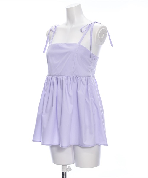 clear（クリア）の「リボンキャミソールビスチェ［着回し抜群 大人 カジュアル］≪再入荷≫（Tシャツ/カットソー・レディース・ラベンダー/オフホワイト/ブラック・F）」の7枚目の写真