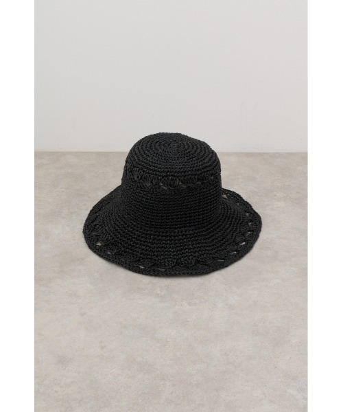 AZUL by moussy（アズールバイマウジー）の「オープンワークニッティングメッシュハット（キャップ・レディース・ブラック/ベージュ・FREE）」の5枚目の写真