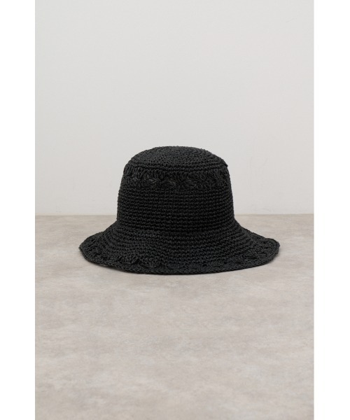 AZUL by moussy（アズールバイマウジー）の「オープンワークニッティングメッシュハット（キャップ・レディース・ブラック/ベージュ・FREE）」の6枚目の写真