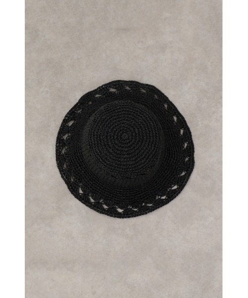 AZUL by moussy（アズールバイマウジー）の「オープンワークニッティングメッシュハット（キャップ・レディース・ブラック/ベージュ・FREE）」の7枚目の写真