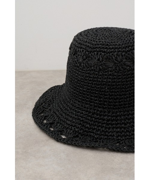 AZUL by moussy（アズールバイマウジー）の「オープンワークニッティングメッシュハット（キャップ・レディース・ブラック/ベージュ・FREE）」の8枚目の写真