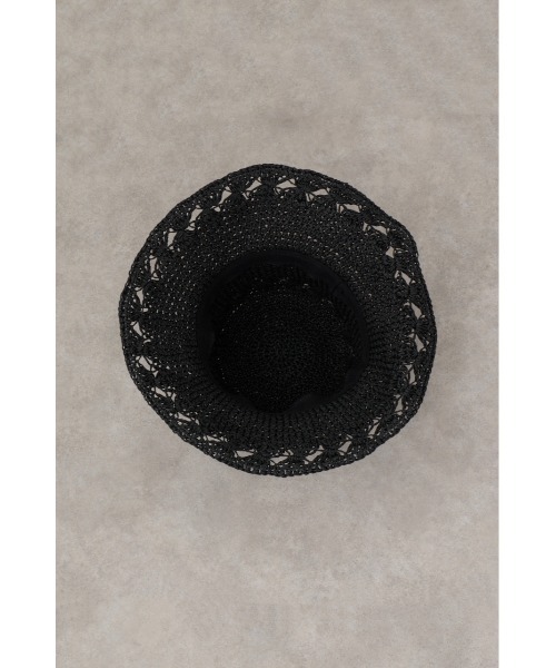 AZUL by moussy（アズールバイマウジー）の「オープンワークニッティングメッシュハット（キャップ・レディース・ブラック/ベージュ・FREE）」の9枚目の写真