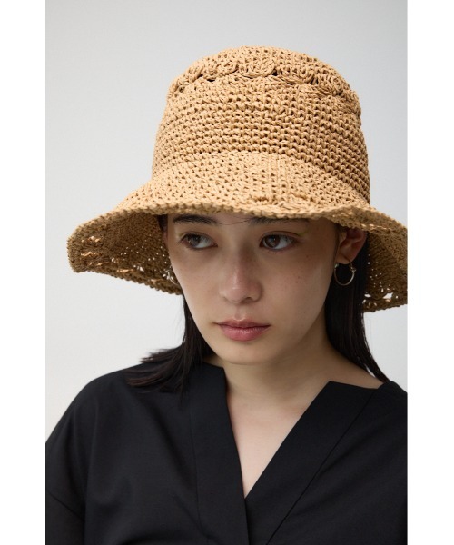 AZUL by moussy（アズールバイマウジー）の「オープンワークニッティングメッシュハット（キャップ・レディース・ブラック/ベージュ・FREE）」の10枚目の写真