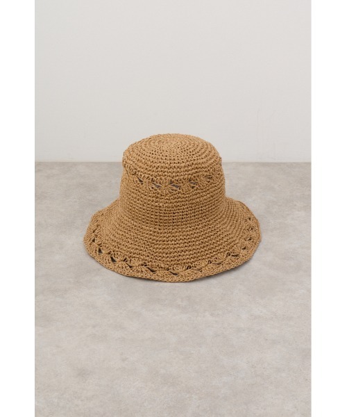 AZUL by moussy（アズールバイマウジー）の「オープンワークニッティングメッシュハット（キャップ・レディース・ブラック/ベージュ・FREE）」の12枚目の写真