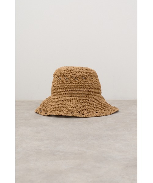 AZUL by moussy（アズールバイマウジー）の「オープンワークニッティングメッシュハット（キャップ・レディース・ブラック/ベージュ・FREE）」の13枚目の写真