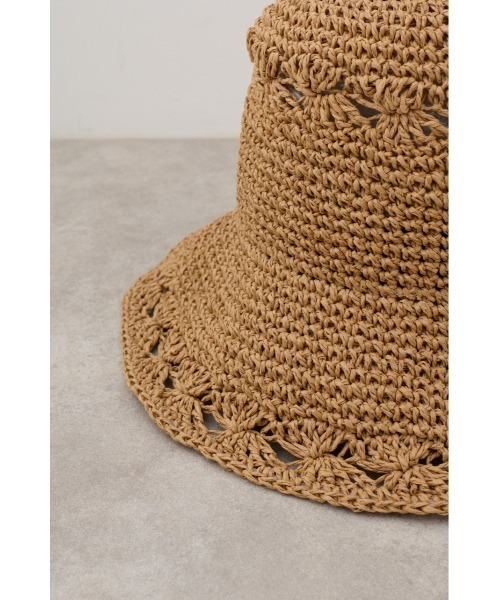 AZUL by moussy（アズールバイマウジー）の「オープンワークニッティングメッシュハット（キャップ・レディース・ブラック/ベージュ・FREE）」の15枚目の写真