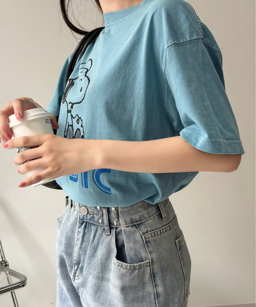 SNOOPY（スヌーピー）の「【PEANUTS/SNOOPY】別注 ピーナッツ スヌーピー 「MUSIC」ヴィンテージ風Tシャツ（Tシャツ/カットソー・レディース・ライトブルー/ブラック/アイボリー・S/M/L/XL）」の14枚目の写真