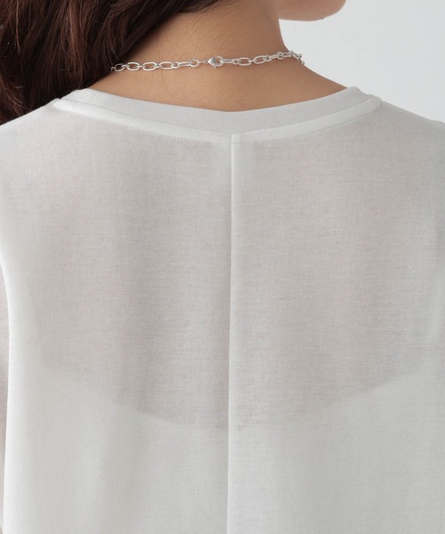 Elura（エルーラ）の「大人シアリラックスTシャツ/133649（Tシャツ/カットソー・レディース・ブラック/ベージュ/ホワイト・FREE）」の9枚目の写真