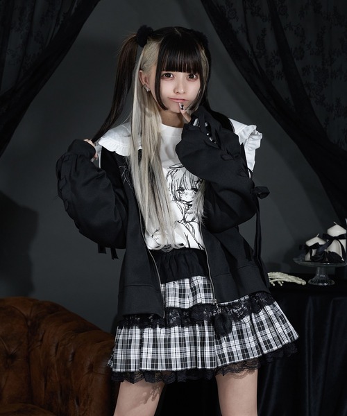 Pal elfy(パルエルフィー)の「ガーターティアードスカート(スカート・レディース・レッド/ブラック系その他/ブラック・フリー)」の4枚目の写真
