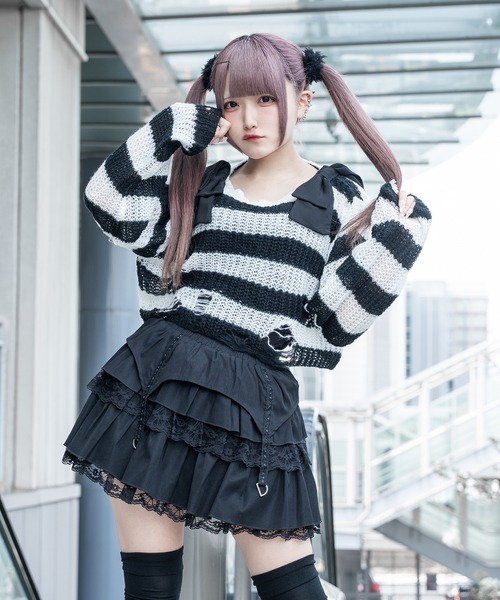 Pal elfy(パルエルフィー)の「ガーターティアードスカート(スカート・レディース・レッド/ブラック系その他/ブラック・フリー)」の10枚目の写真