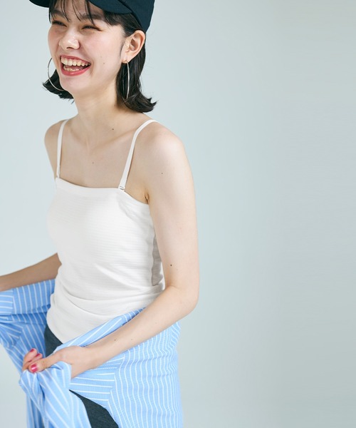 dressadress　リブカップ付きキャミソール２枚　おまとめ売り セール】レーストリム小花柄キャミソール カップ付き