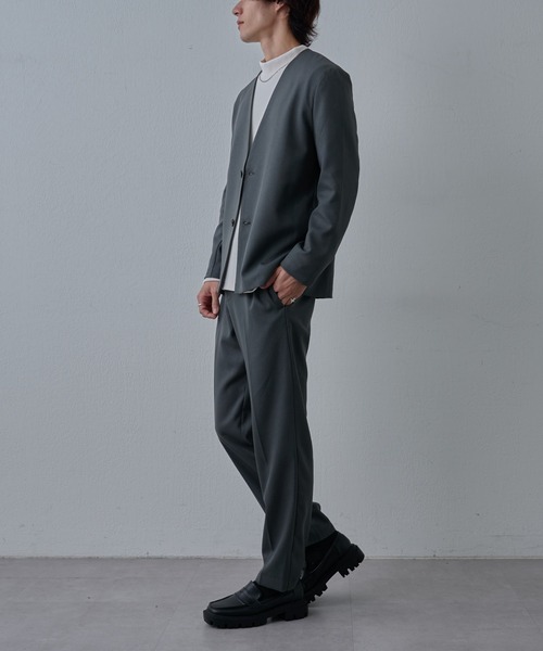 COLONY 2139（コロニートゥーワンスリーナイン）の「ウォッシャブルケアノーカラージャケット（ノーカラージャケット・メンズ・グレー/ブラック・LARGE/MEDIUM）」の15枚目の写真