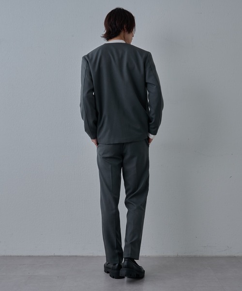 COLONY 2139（コロニートゥーワンスリーナイン）の「ウォッシャブルケアノーカラージャケット（ノーカラージャケット・メンズ・グレー/ブラック・LARGE/MEDIUM）」の16枚目の写真